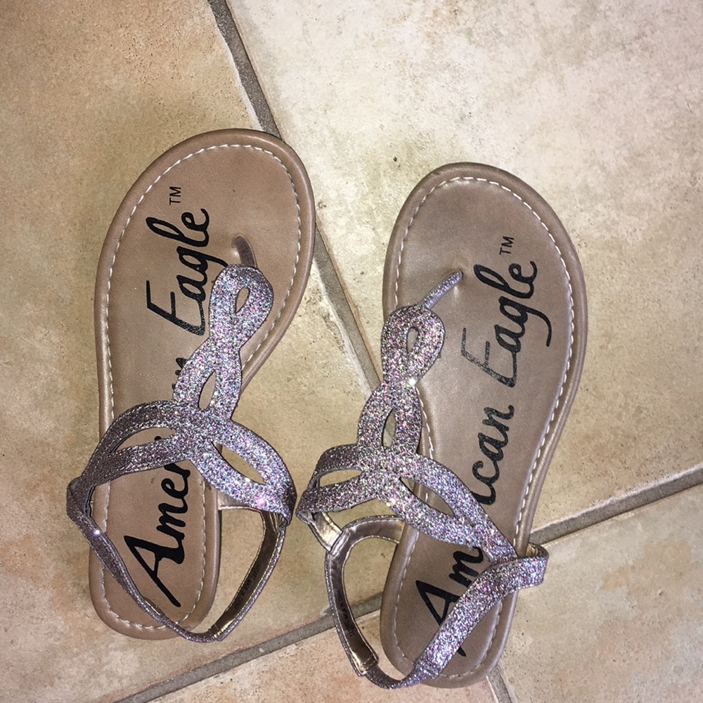 American Eagle sparkly pink sandals! Lightly worn!